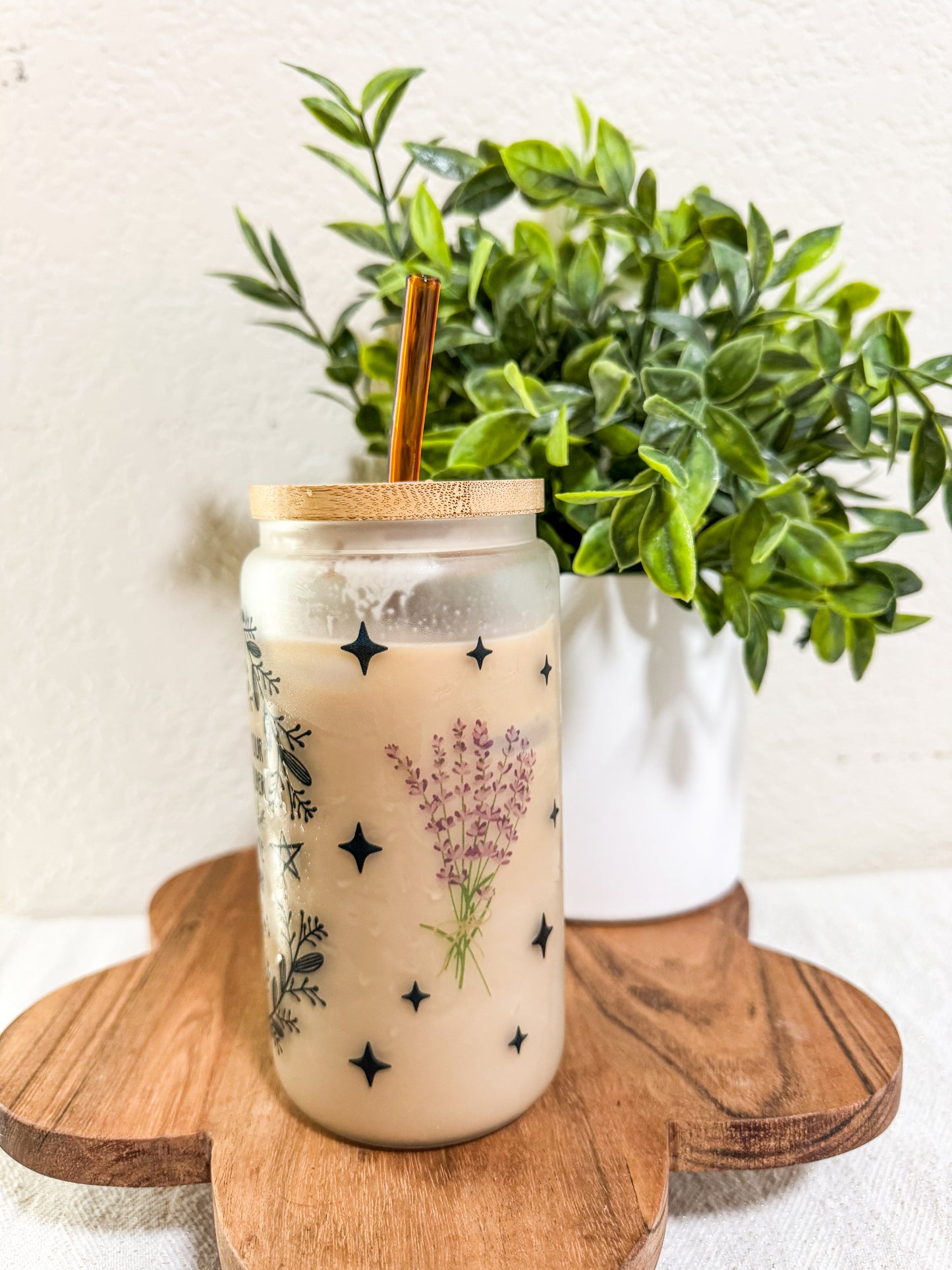 Salt Rosemary & Lavender Glass Cup