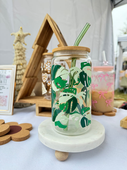 Monstera Glass Cup