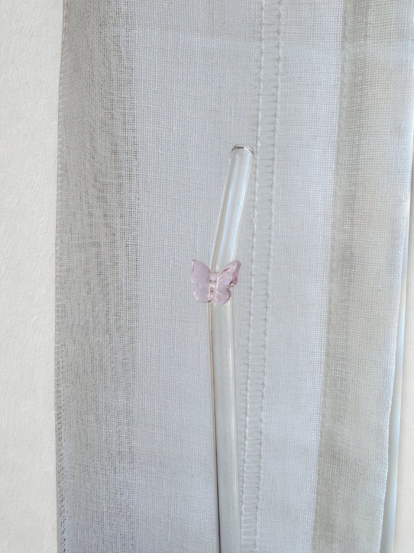 Pink Butterfly Straw