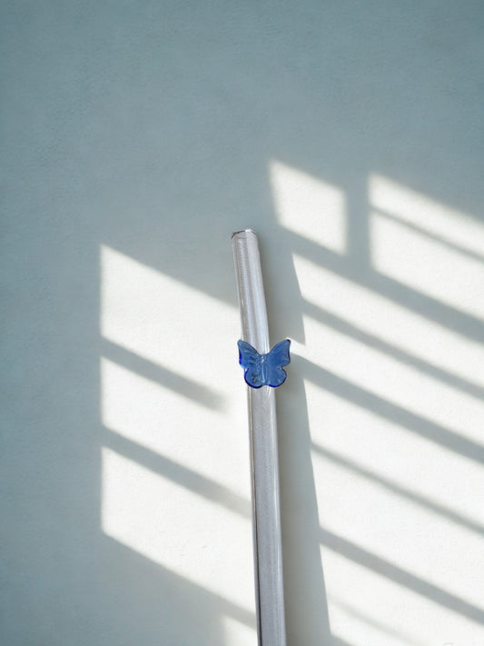 Blue Butterfly Straw