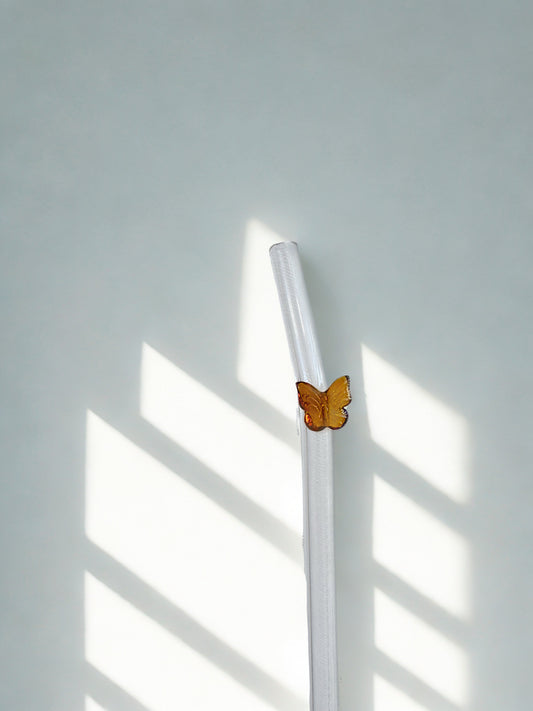 Amber Butterfly Straw