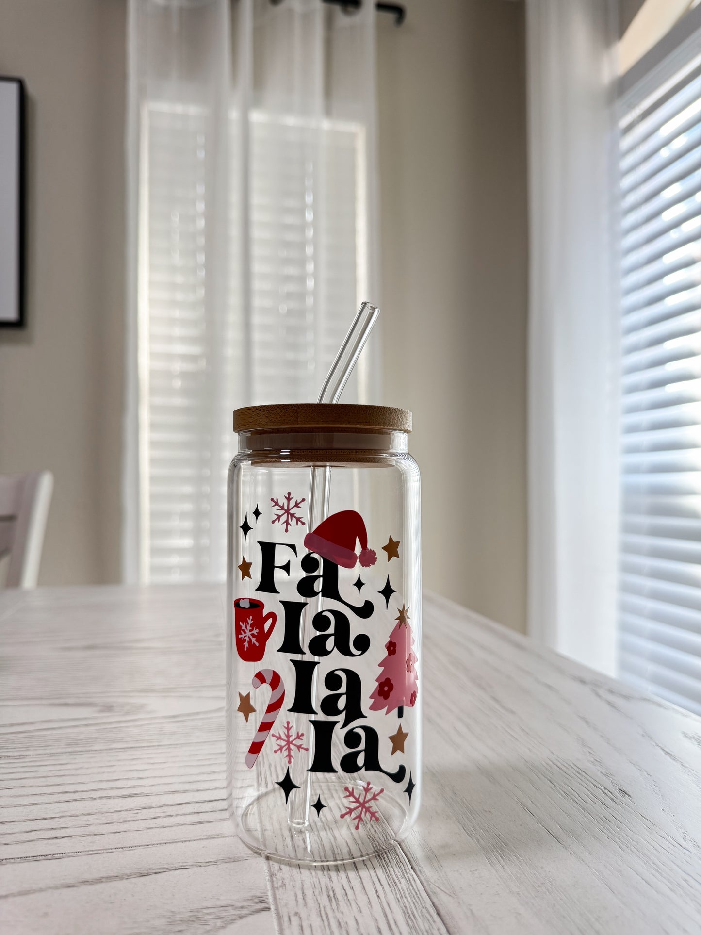 16oz Fa La La glass