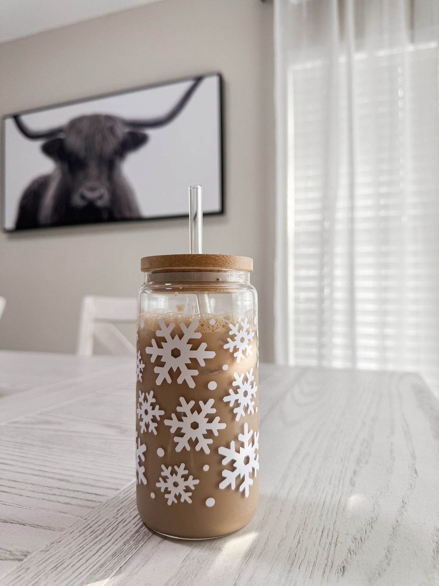 16oz snowflake glass