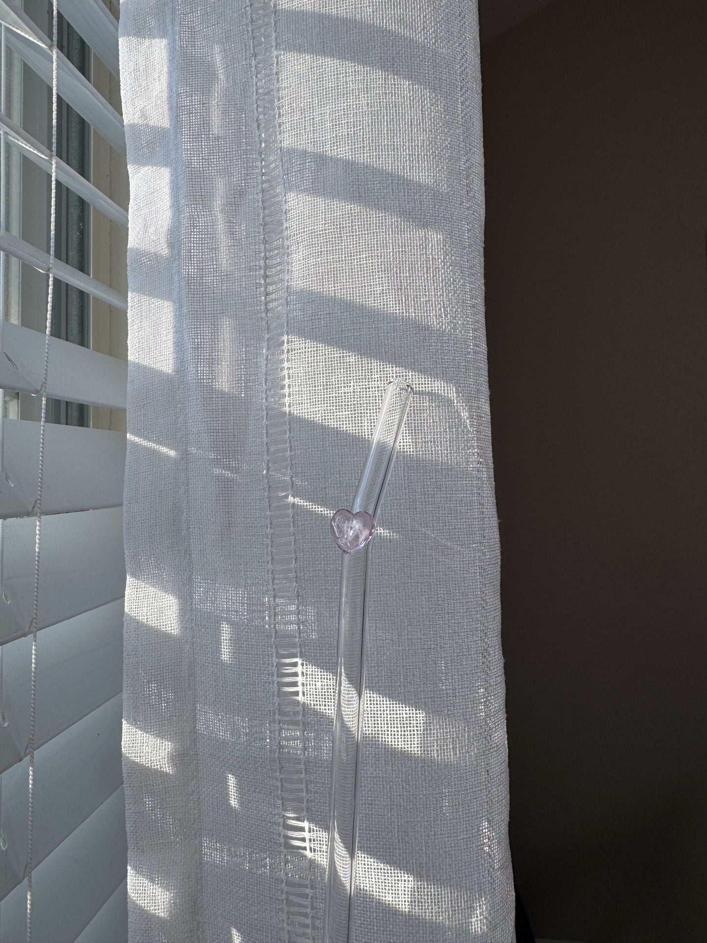 heart charm glass straw