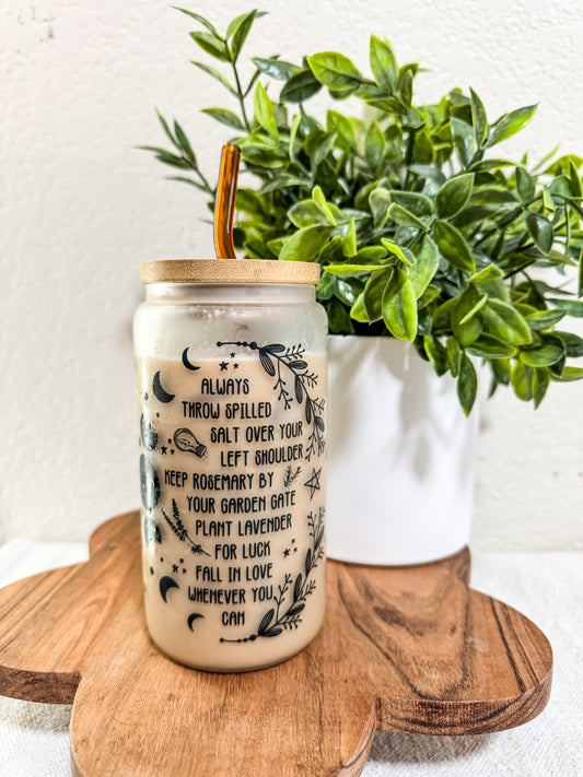 Salt Rosemary & Lavender Glass Cup