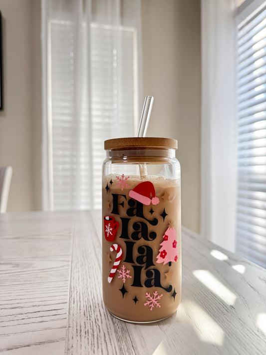 16oz Fa La La glass