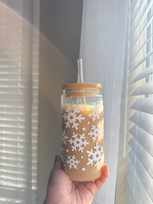 16oz snowflake glass