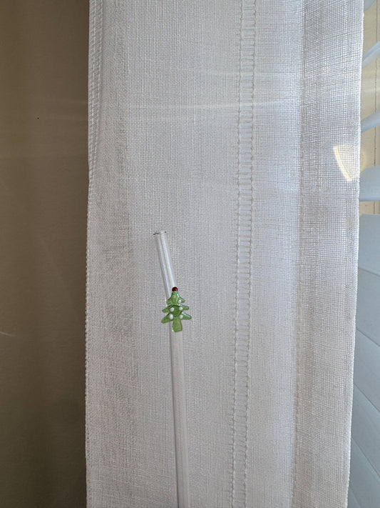 christmas tree charm glass straw
