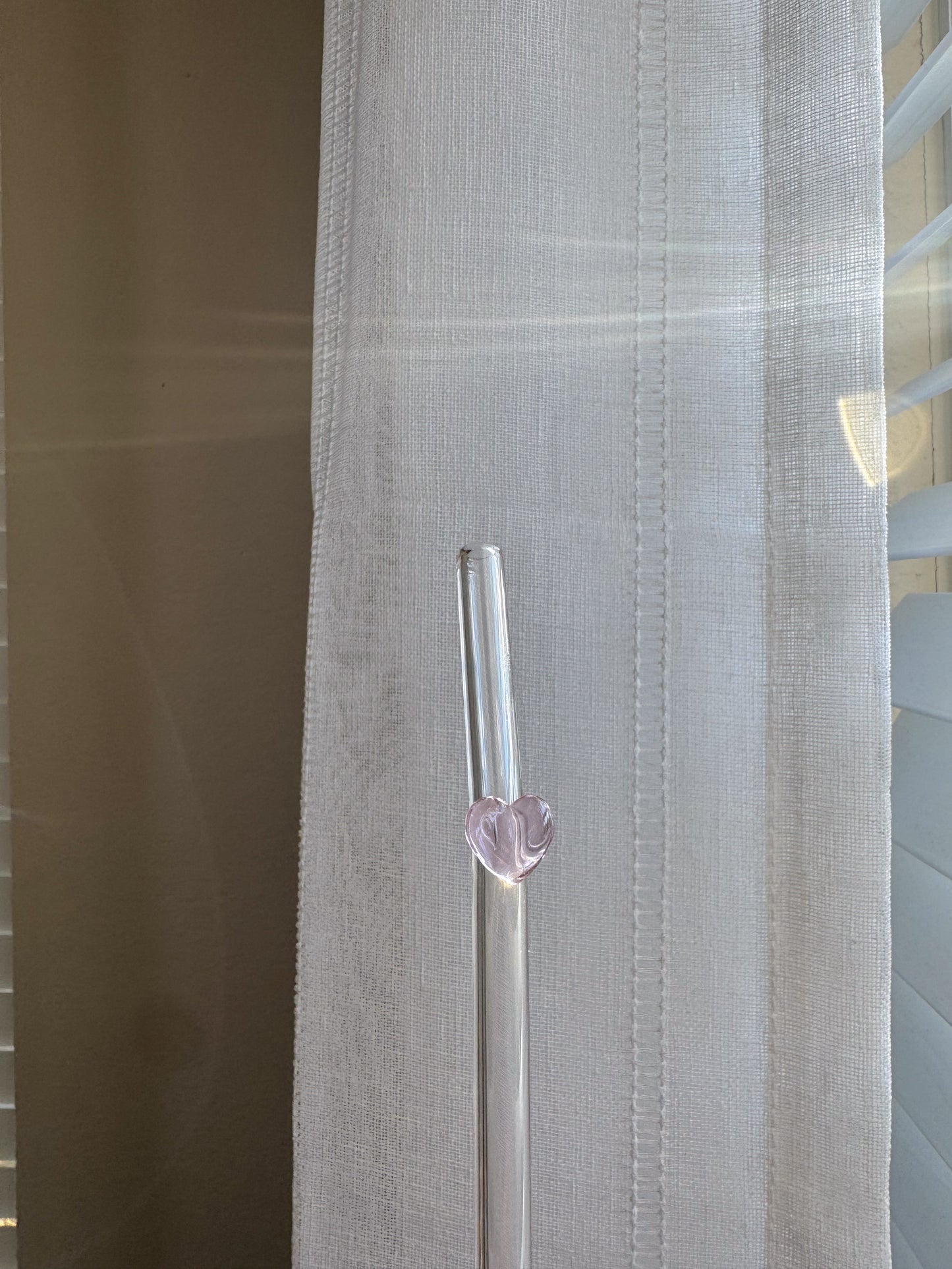 heart charm glass straw